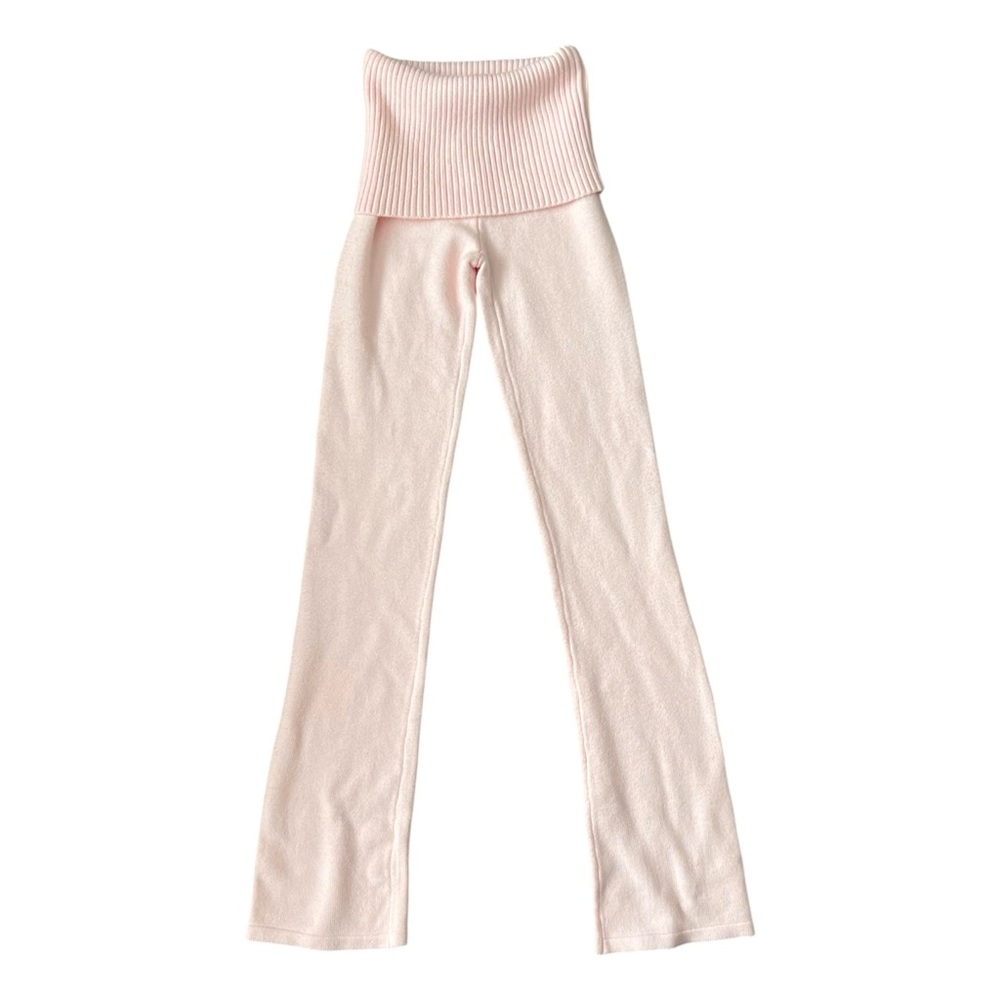 NWT Frankie's Bikinis Mason Cloud Knit Flare Pant Foldovers - Picture 5 of 8